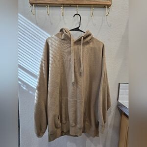 Oversized Beige Hoodie
